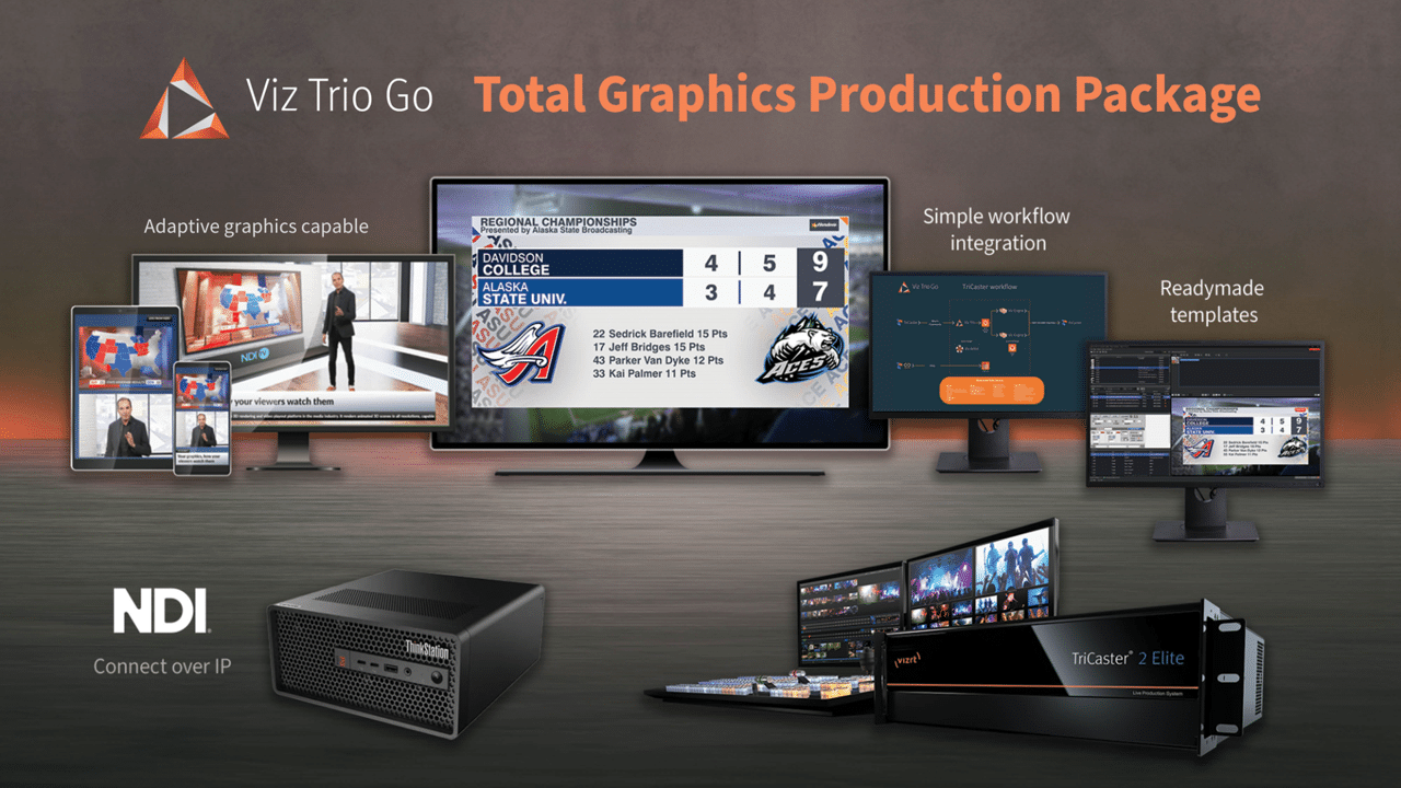 Vizrt launches new out-of-the-box graphics production solution Viz Trio Go