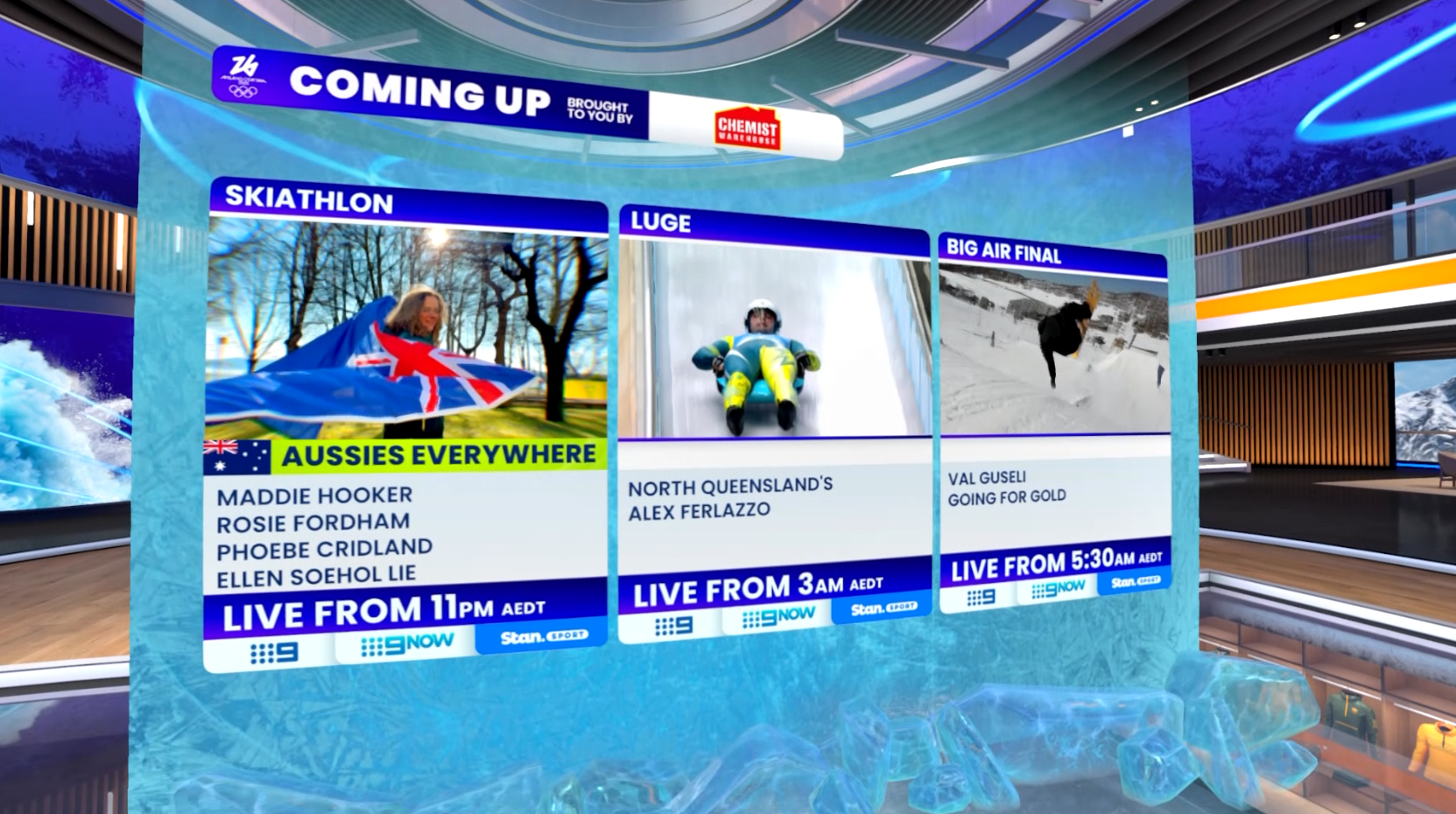 Nine Network Winter Oly images sponsor plug